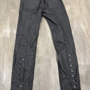 HUDSON Black Skinny Jeans with Button Detail